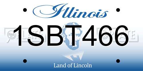 1SBT466 Illinois License Plate