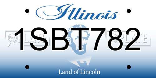 1SBT782 Illinois License Plate