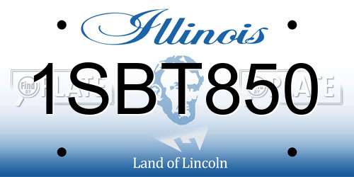 1SBT850 Illinois License Plate