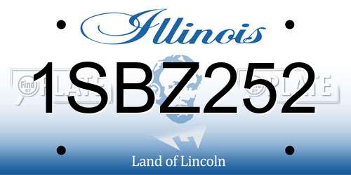 1SBZ252 Illinois License Plate