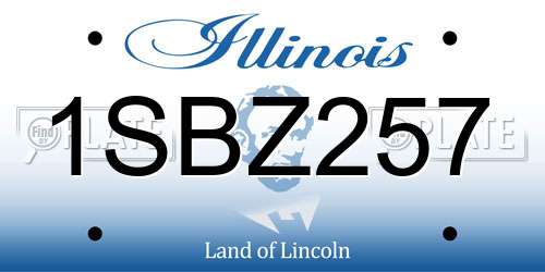 1SBZ257 Illinois License Plate