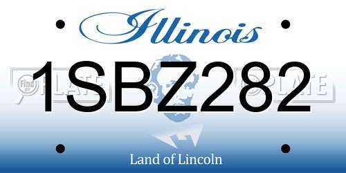 1SBZ282 Illinois License Plate