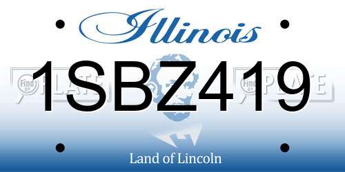 1SBZ419 Illinois License Plate