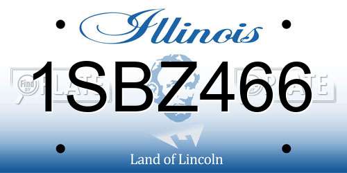 1SBZ466 Illinois License Plate