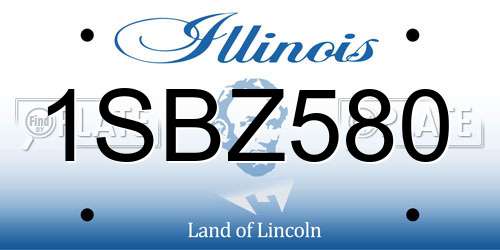 1SBZ580 Illinois License Plate