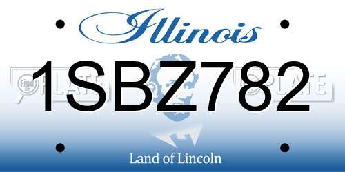 1SBZ782 Illinois License Plate