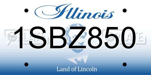 1SBZ850 Illinois License Plate