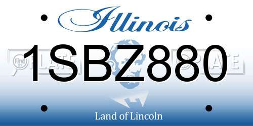 1SBZ880 Illinois License Plate