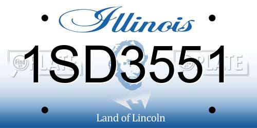 1SD3551 Illinois License Plate