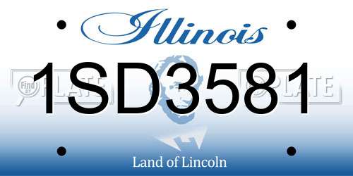1SD3581 Illinois License Plate