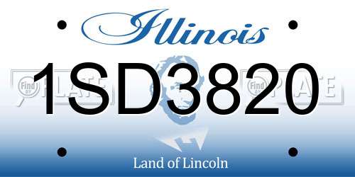 1SD3820 Illinois License Plate
