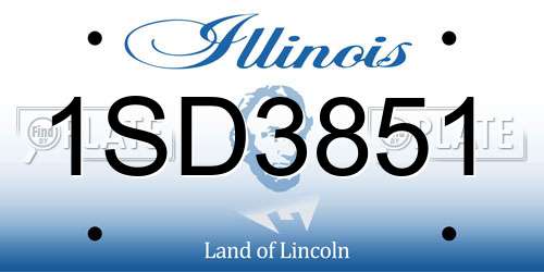 1SD3851 Illinois License Plate