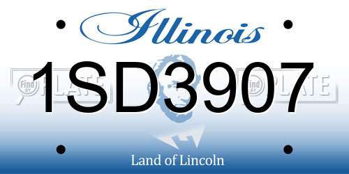 1SD3907 Illinois License Plate