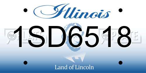 1SD6518 Illinois License Plate