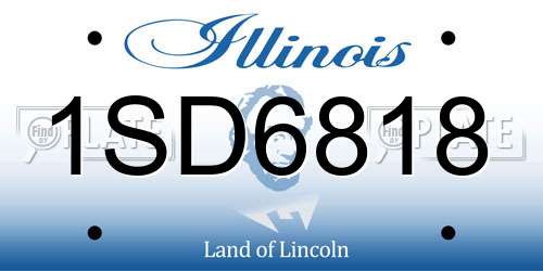 1SD6818 Illinois License Plate