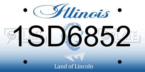 1SD6852 Illinois License Plate