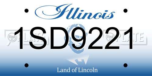 1SD9221 Illinois License Plate