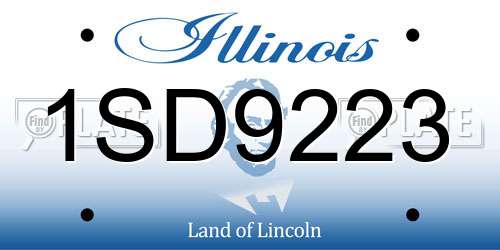 1SD9223 Illinois License Plate