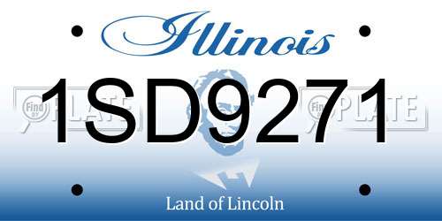 1SD9271 Illinois License Plate
