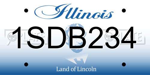 1SDB234 Illinois License Plate