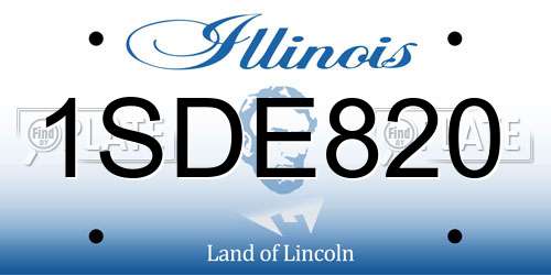 1SDE820 Illinois License Plate