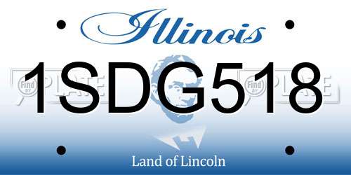 1SDG518 Illinois License Plate