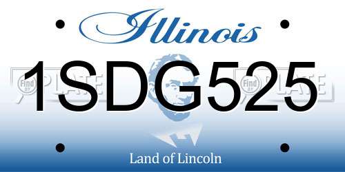 1SDG525 Illinois License Plate