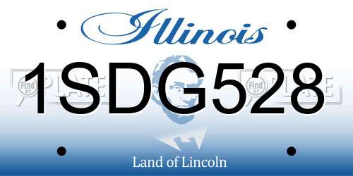 1SDG528 Illinois License Plate