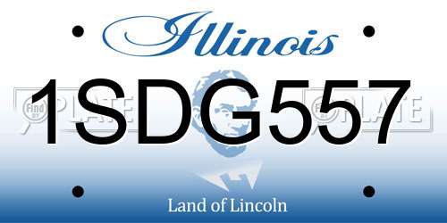 1SDG557 Illinois License Plate