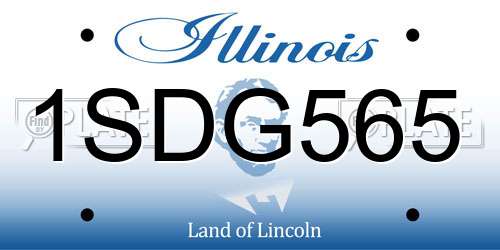 1SDG565 Illinois License Plate