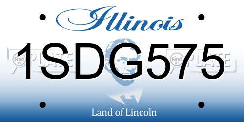 1SDG575 Illinois License Plate
