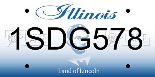 1SDG578 Illinois License Plate