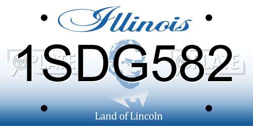1SDG582 Illinois License Plate