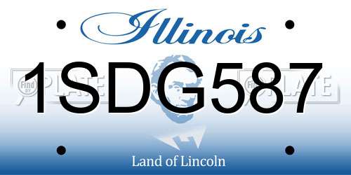 1SDG587 Illinois License Plate
