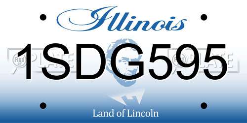 1SDG595 Illinois License Plate
