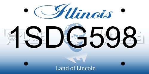 1SDG598 Illinois License Plate