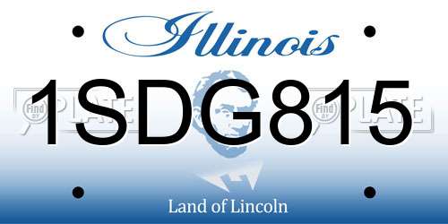 1SDG815 Illinois License Plate