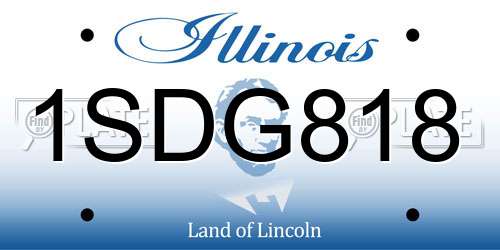 1SDG818 Illinois License Plate