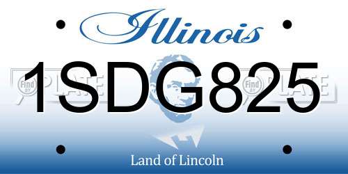 1SDG825 Illinois License Plate