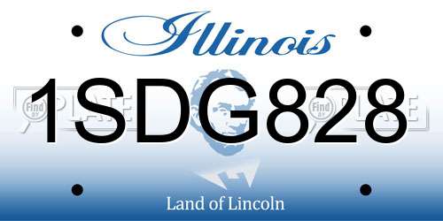 1SDG828 Illinois License Plate