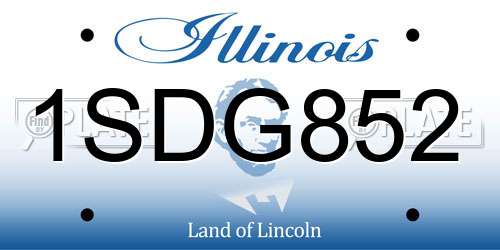 1SDG852 Illinois License Plate