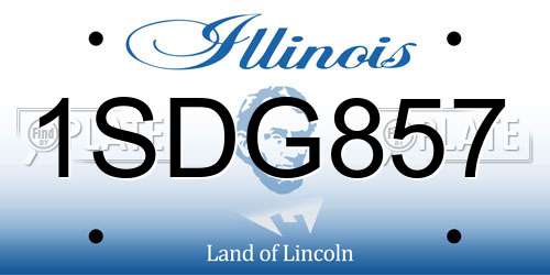 1SDG857 Illinois License Plate