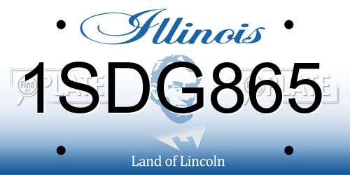 1SDG865 Illinois License Plate