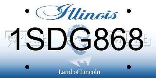 1SDG868 Illinois License Plate
