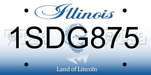 1SDG875 Illinois License Plate