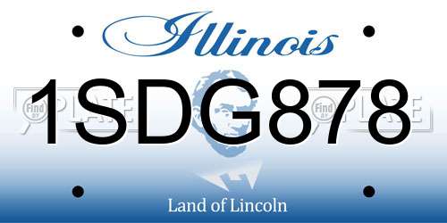 1SDG878 Illinois License Plate