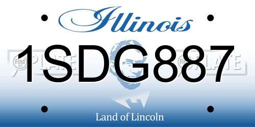 1SDG887 Illinois License Plate