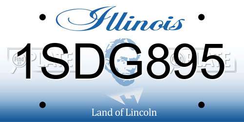 1SDG895 Illinois License Plate