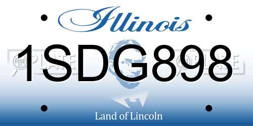 1SDG898 Illinois License Plate
