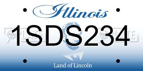 1SDS234 Illinois License Plate